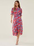 Finery Jaylen Floral and Spot Midi Dress, Red/Multi