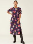 Finery Jaylen Floral Midi Dress, Purple Flowers