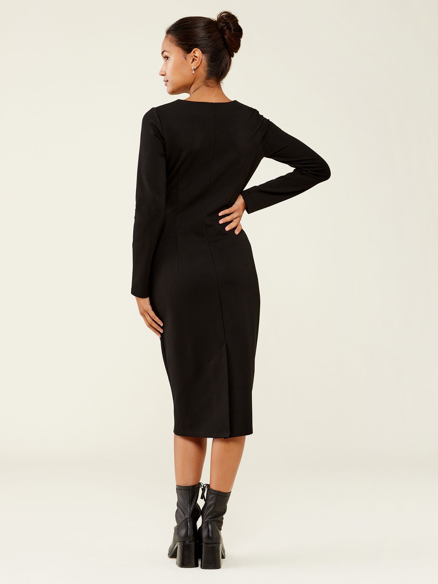 Finery Glain Midi Dress, Black, 10