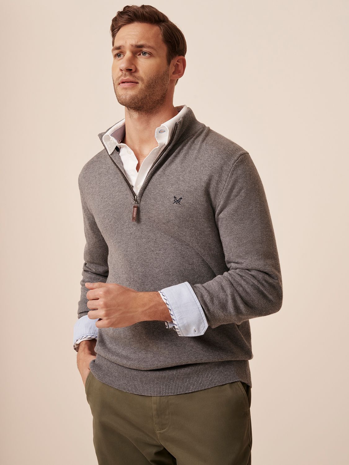 Men's Grey Quarterzip Sweatshirts