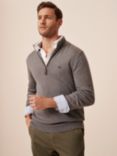 Crew Clothing Organic Cotton Half-Zip Sweater, Light Grey