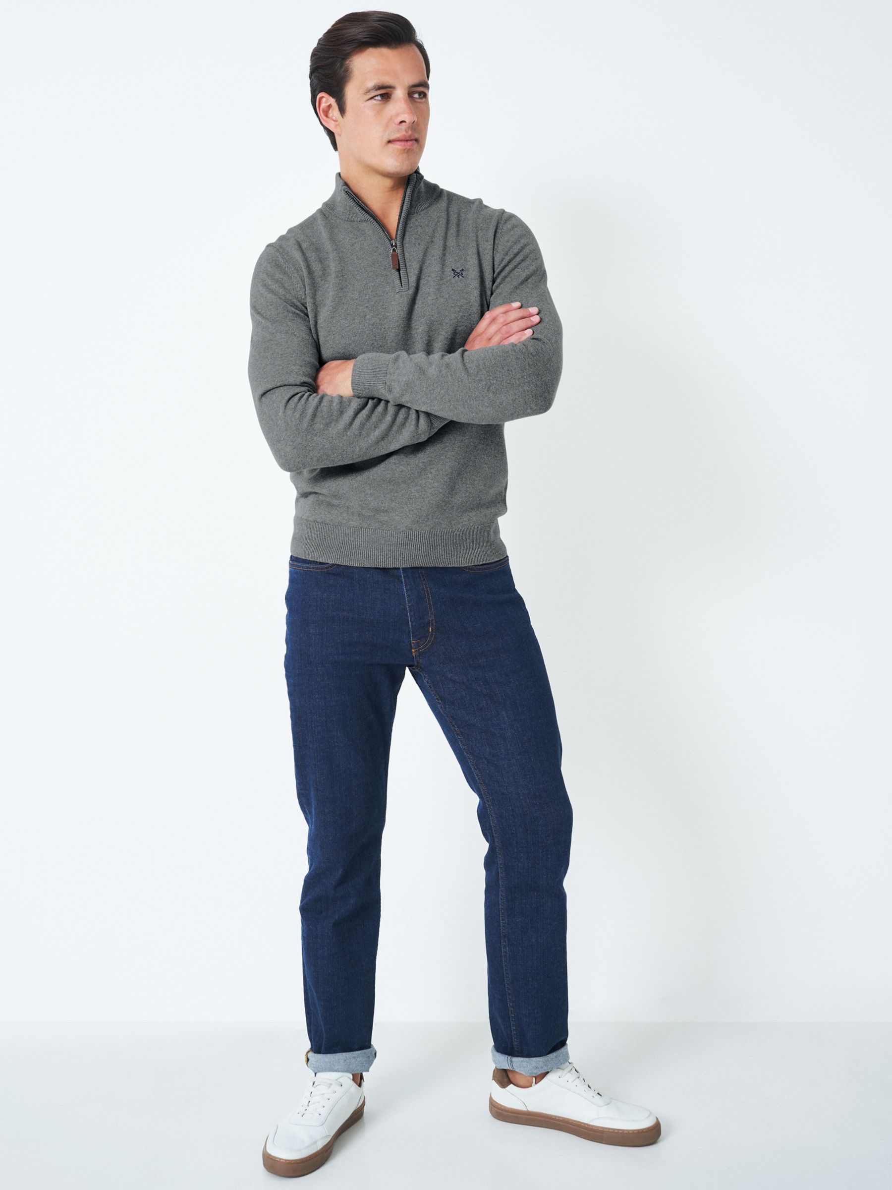 Buy Crew Clothing Organic Cotton Half-Zip Jumper Online at johnlewis.com