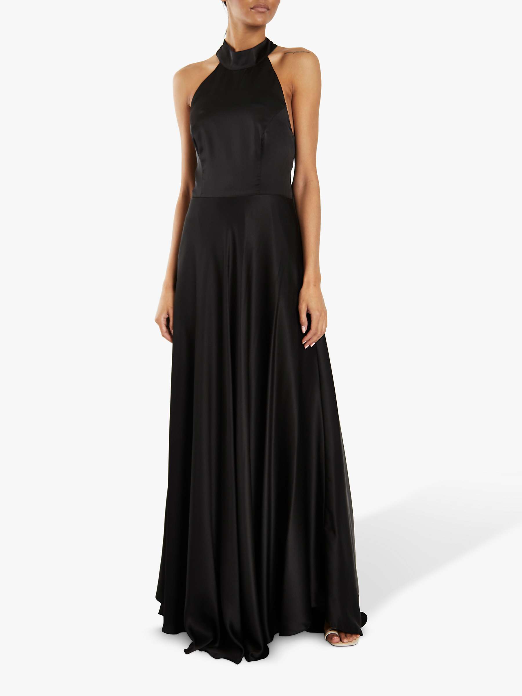 Buy True Decadence Satin Halter Neck Slip Dress, Black Online at johnlewis.com