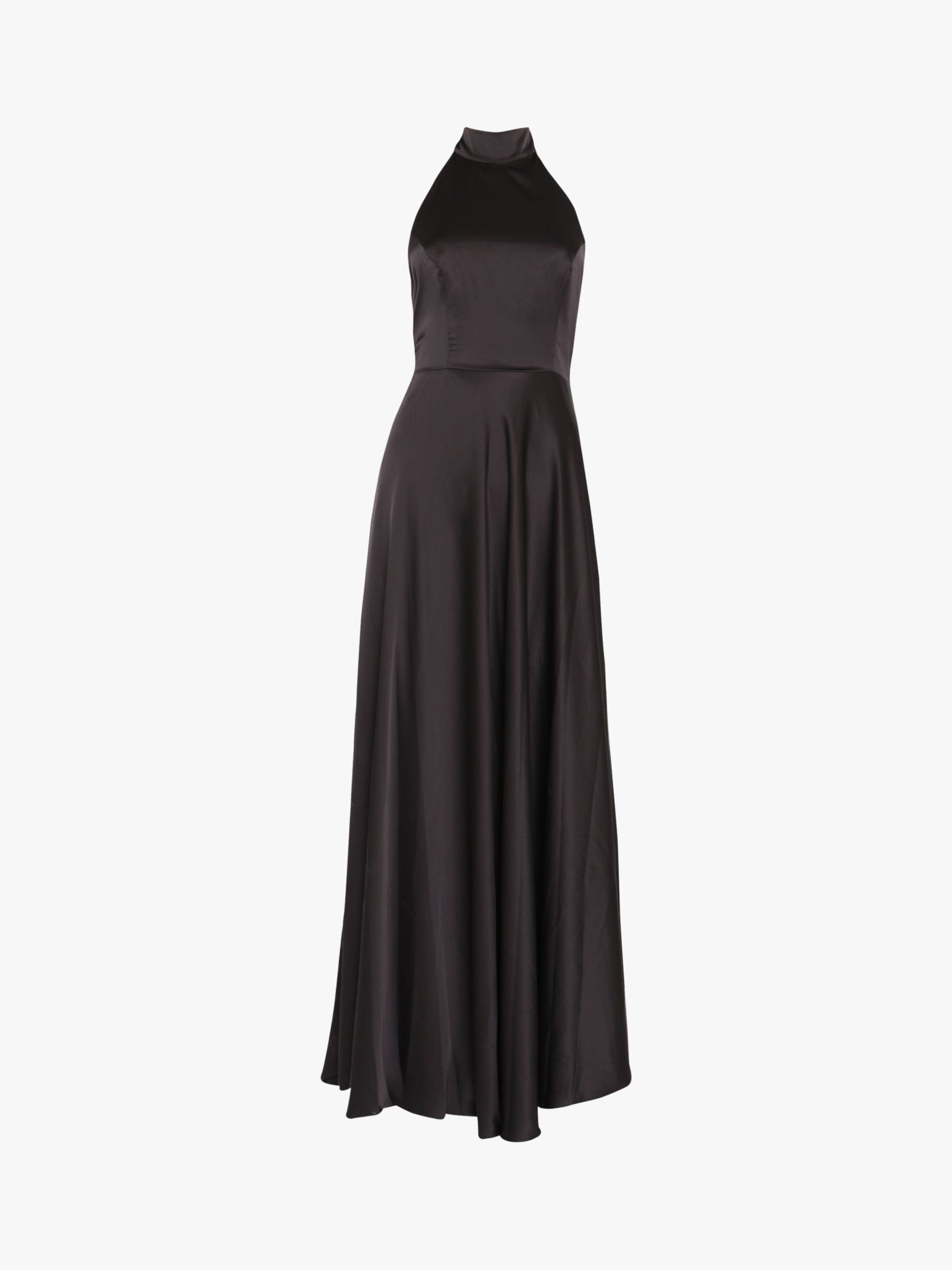 True Decadence Satin Halter Neck Slip Dress, Black, 6