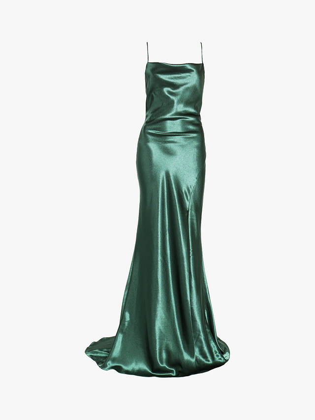 True Decadence The Pippa Cowl Neck Slip Dress, Emerald Green