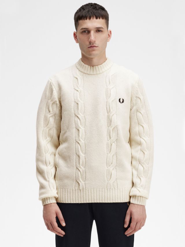 Fred perry textured crew neck outlet jumper