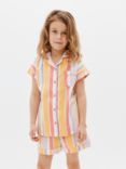 John Lewis Kids' Stripe Woven Shirt & Shorts Pyjama Set, Multi