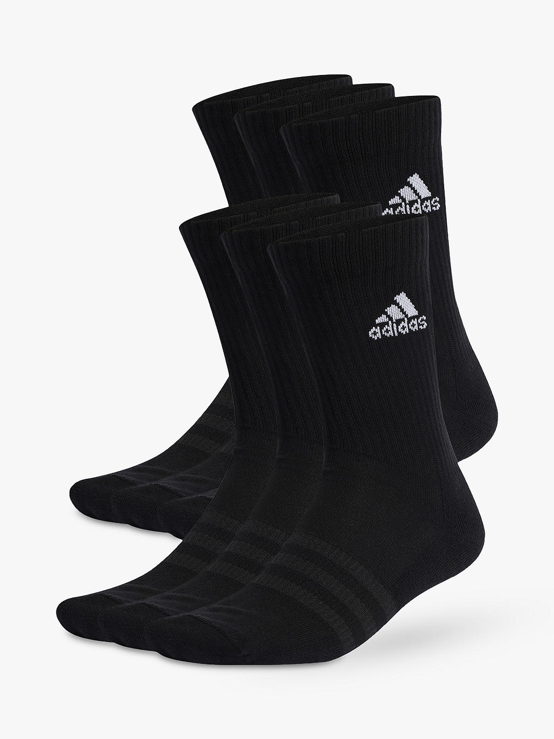 adidas Cushioned Crew Socks, Pack of 6 at John Lewis & Partners