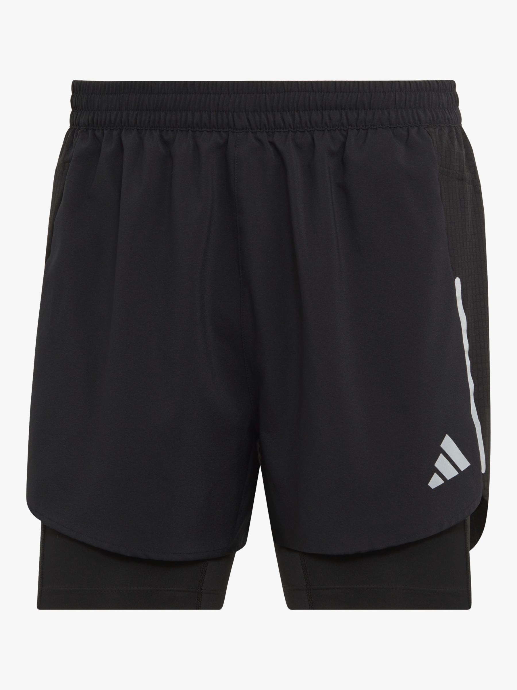 adidas Designed for Running 2-in-1 Recycled Running Shorts, Black, S