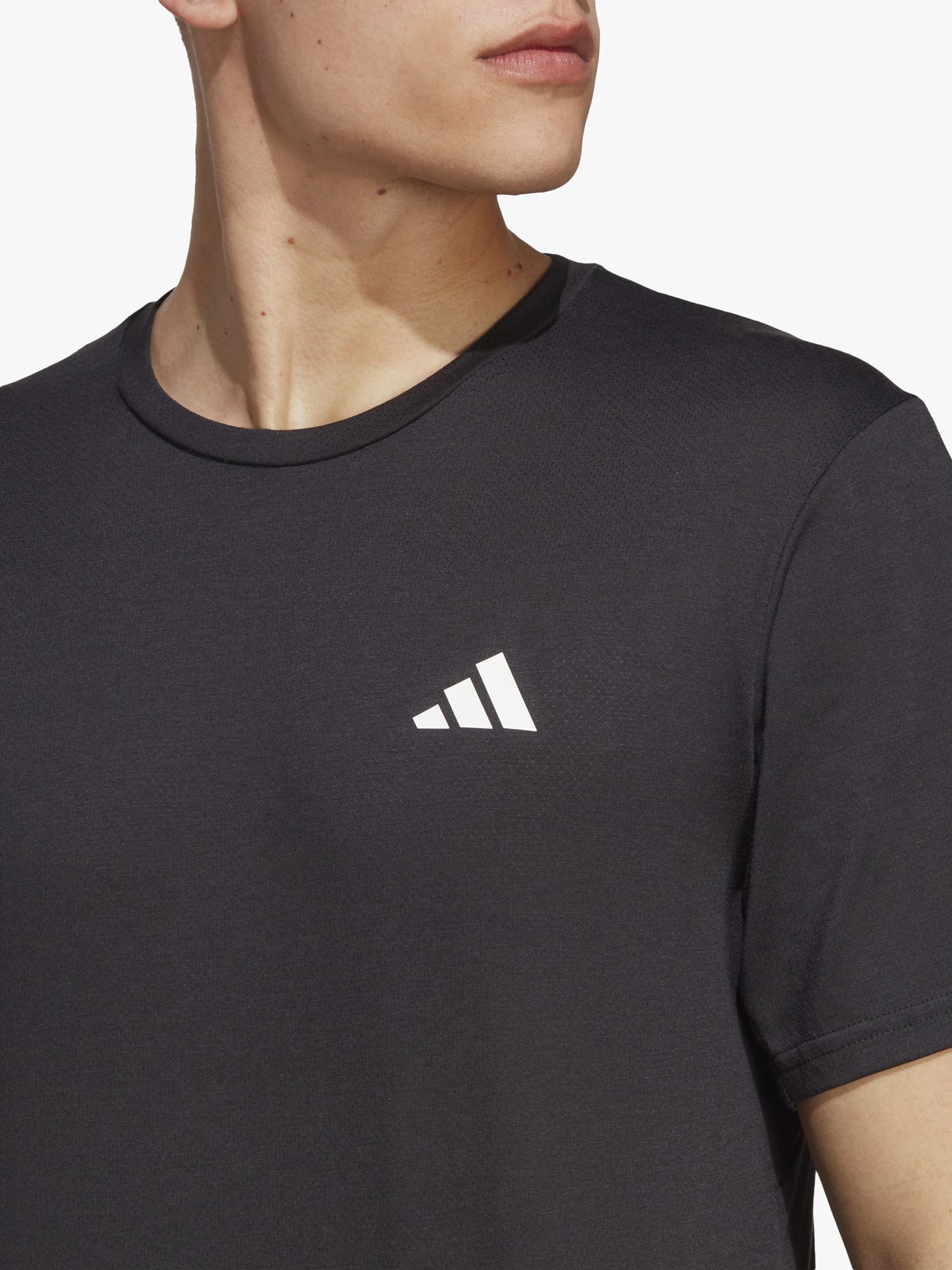 adidas Essentials Comfort Recycled Gym Top, Black/White at John Lewis ...