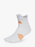 adidas Running x Supernova Quarter Performance Socks, White/Impact Orange