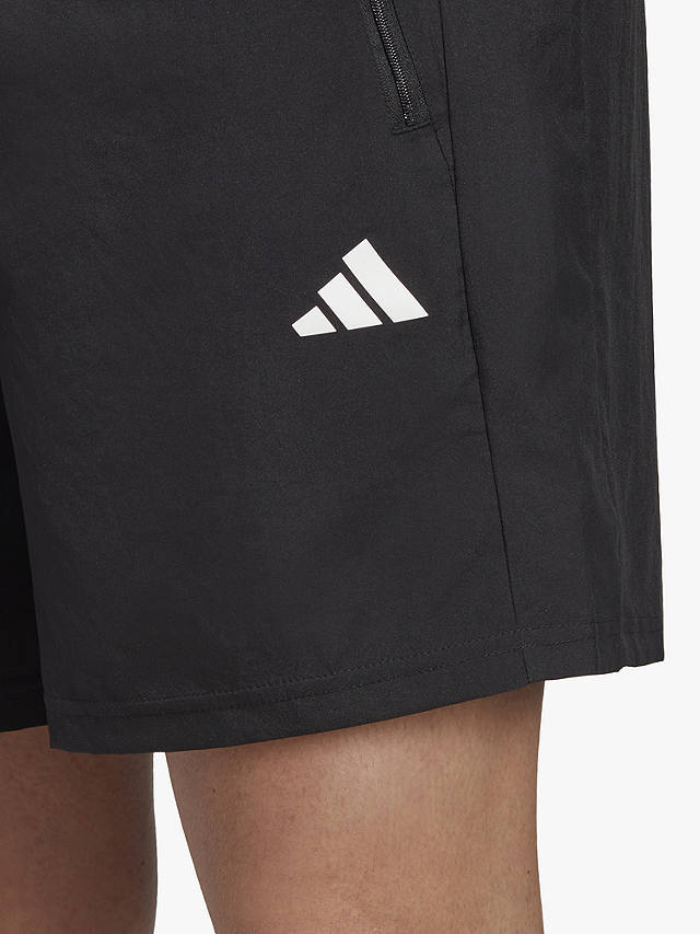 adidas Train Essentials Woven Recycled Gym Shorts, Black/White