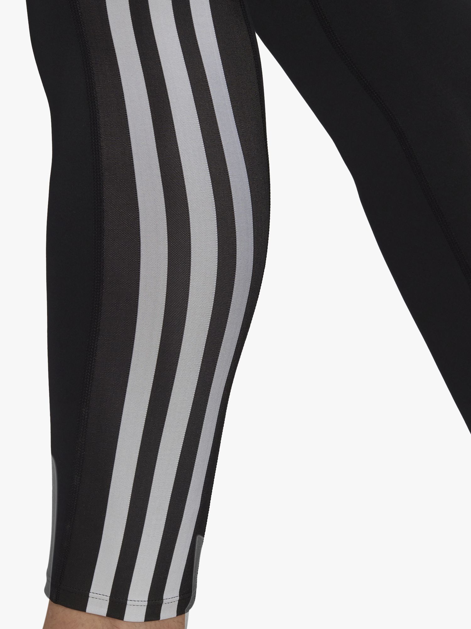adidas Train Essentials 3-Stripes High-Waisted 3/4 Leggings, Black at John  Lewis & Partners