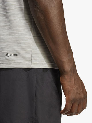 adidas Train Essentials Stretch Recycled Gym Top, Mgh Solid Grey/White