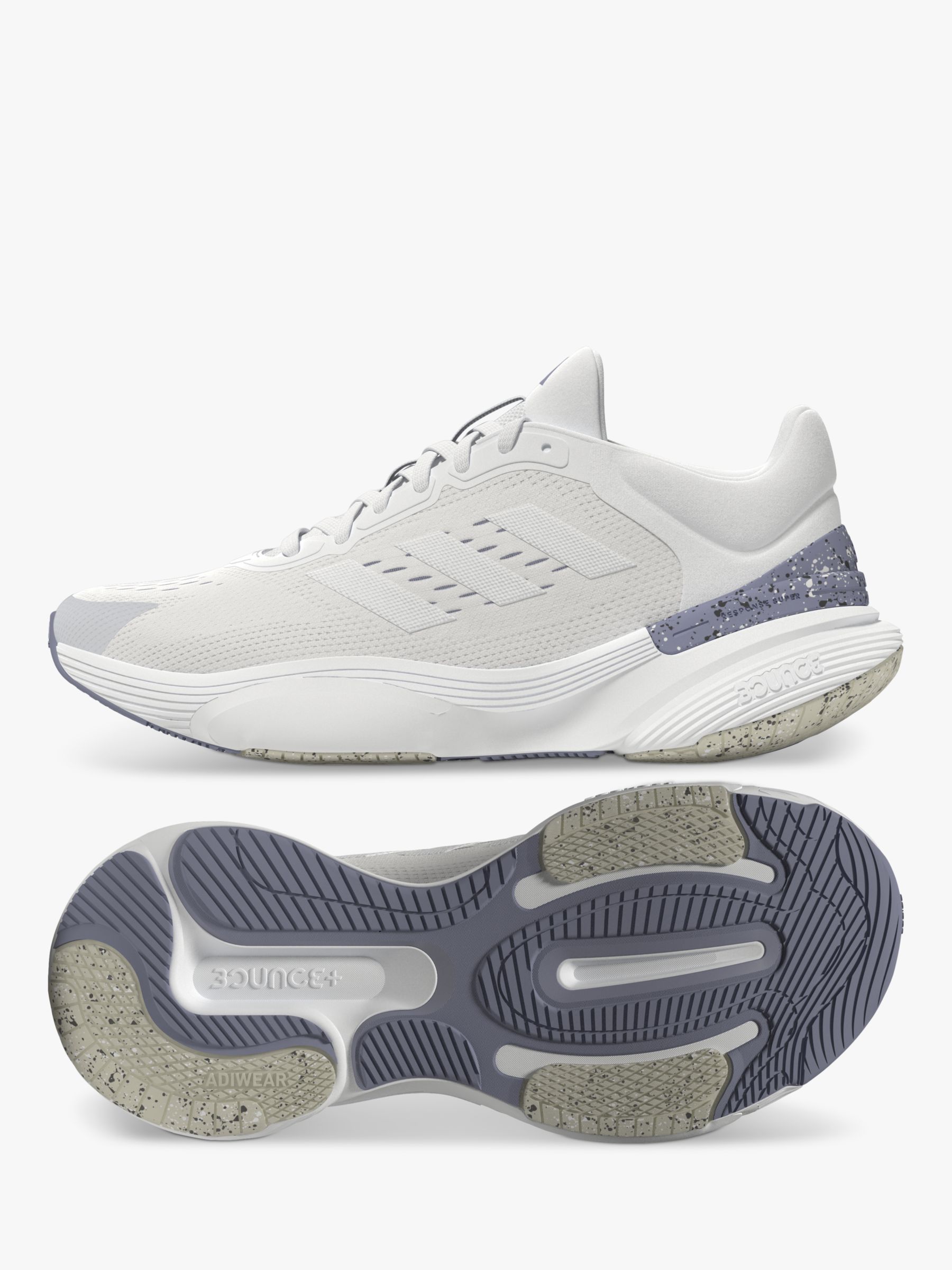 adidas Response Super 3.0 Women's Running Shoes, White/Cloud White/Silver John Lewis & Partners