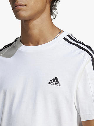 adidas Essentials 3-Stripes T-Shirt, White/Black