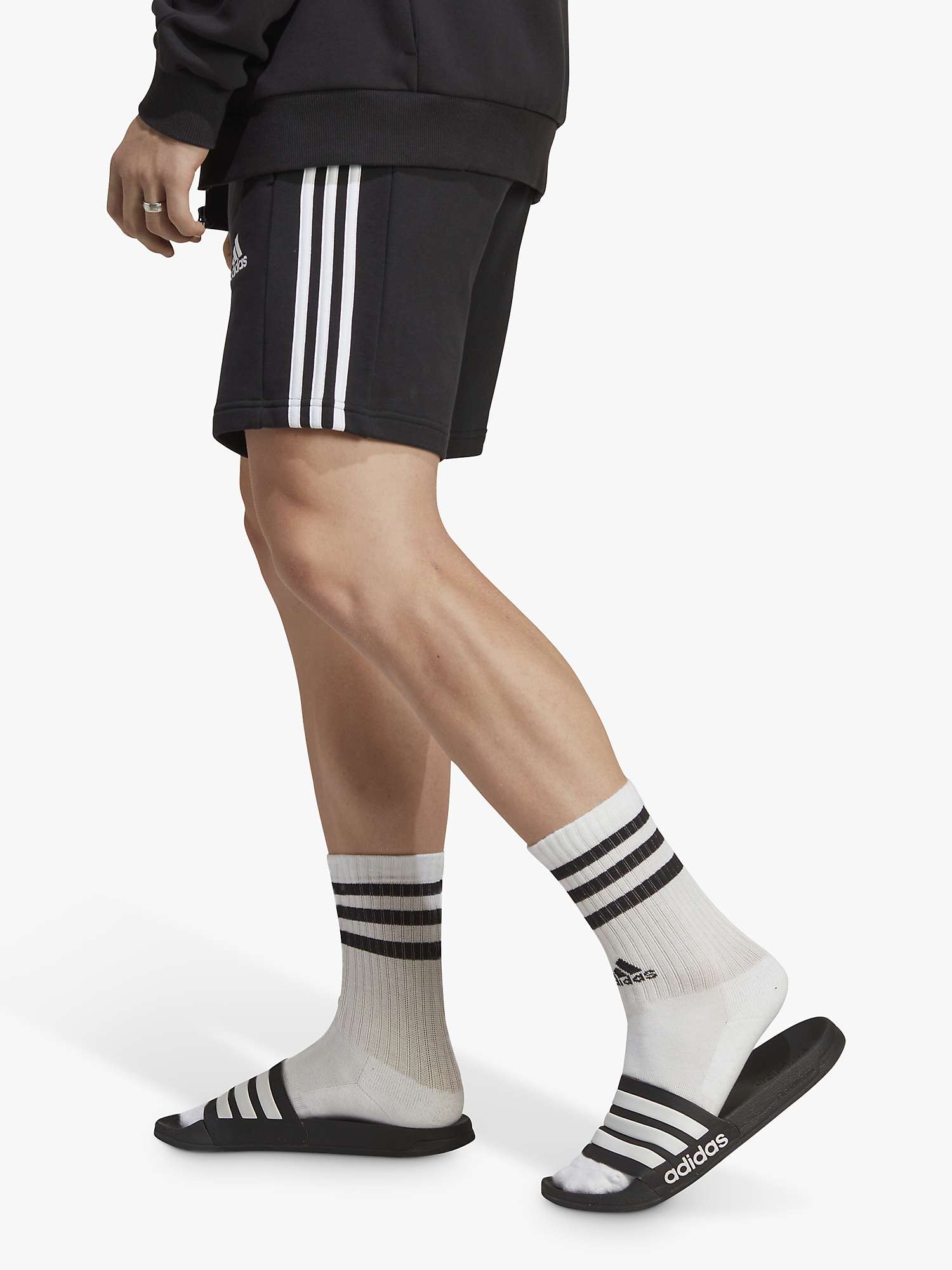 Buy adidas Essentials French Terry 3-Stripes Gym Shorts Online at johnlewis.com