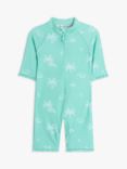 John Lewis Baby Linear Safari All-In-One SunPro Swimsuit, Green/Multi