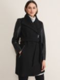 Phase Eight Tori Wool Blend Belted Coat, Black