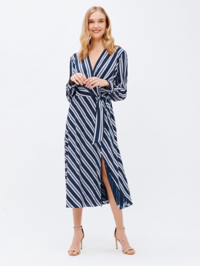 Navy and white wrap clearance dress