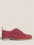 White Stuff Thistle Suede Lace Up Brogues, Bright Pink