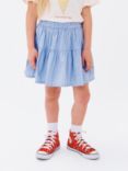 John Lewis Kids' Stripe Tiered Skirt, Blue/White