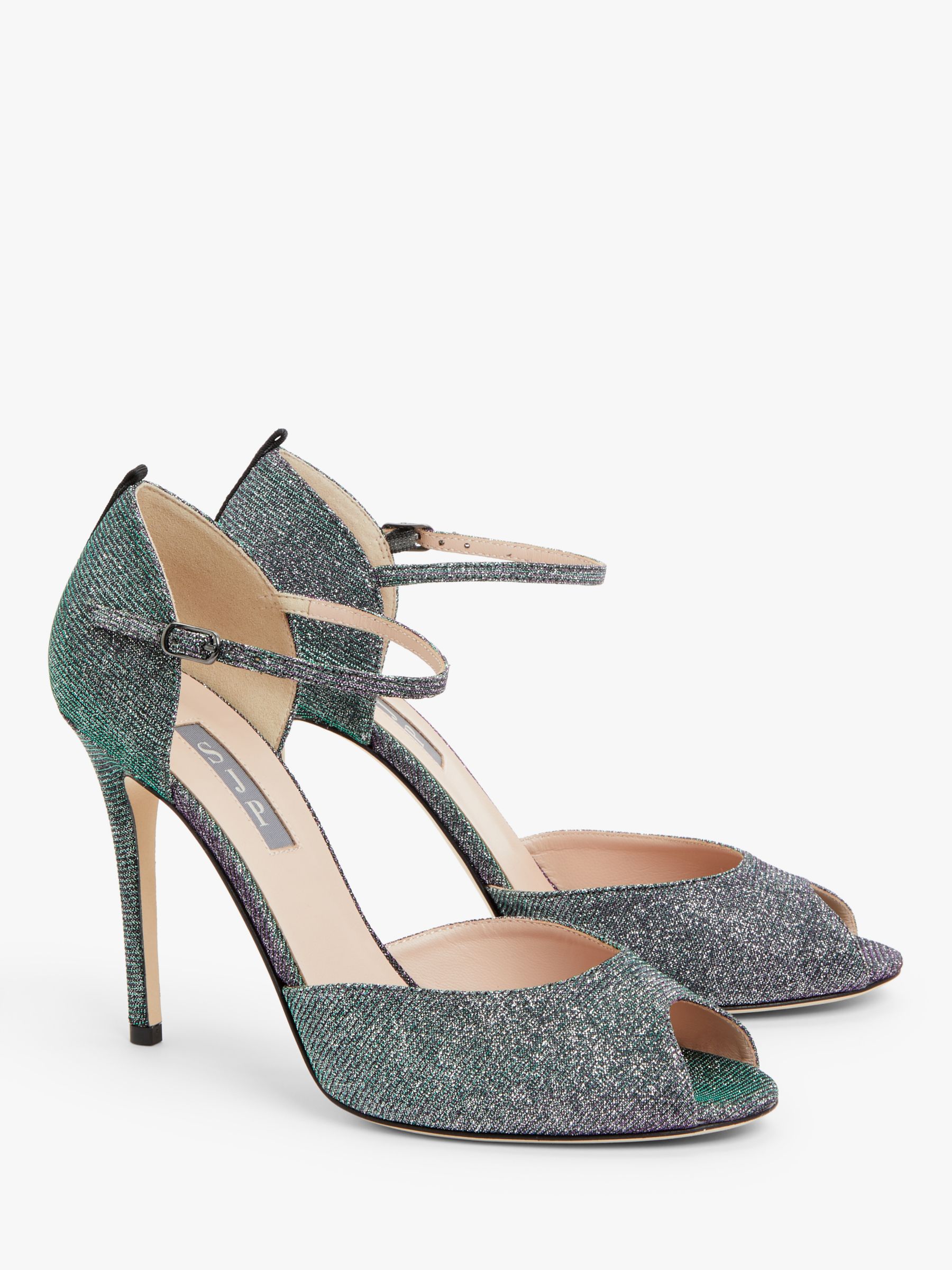 SJP by Sarah Jessica Parker Ursula Peep Toe Court Shoes, Silverglow at John  Lewis & Partners