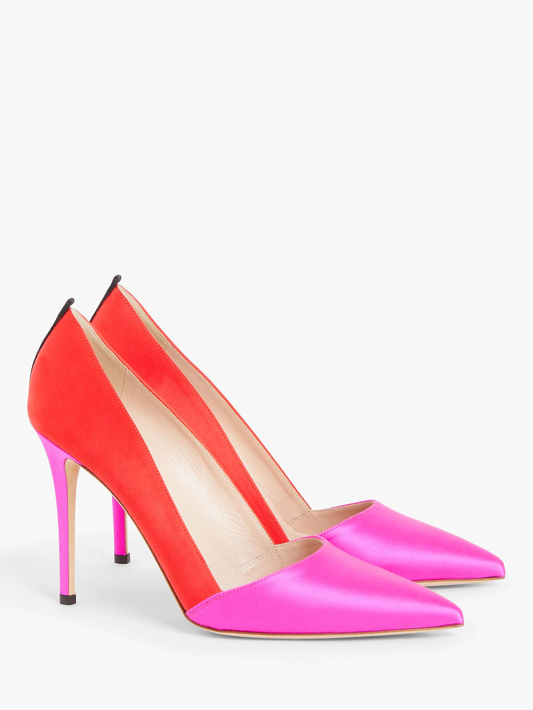 Buy SJP by Sarah Jessica Parker Rampling Satin Colour Block Court Shoes, Candy/Mouette Online at johnlewis.com