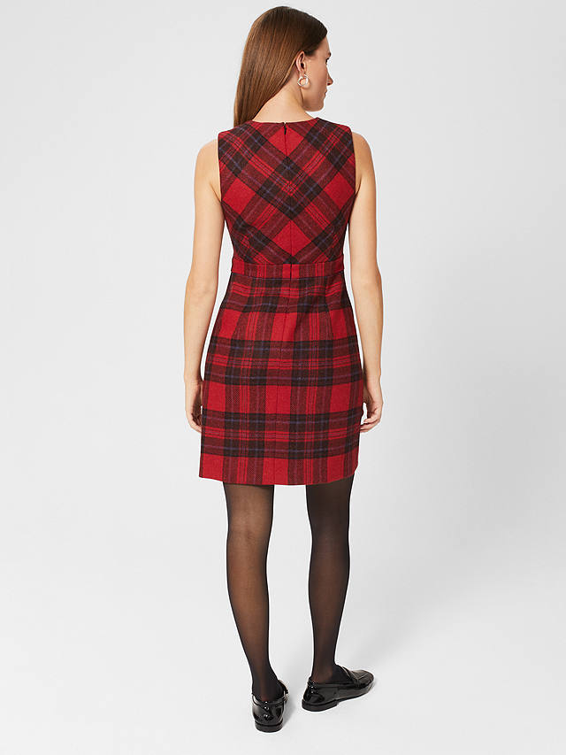 Hobbs Melanie British Tweed A Line Dress, Black/Red