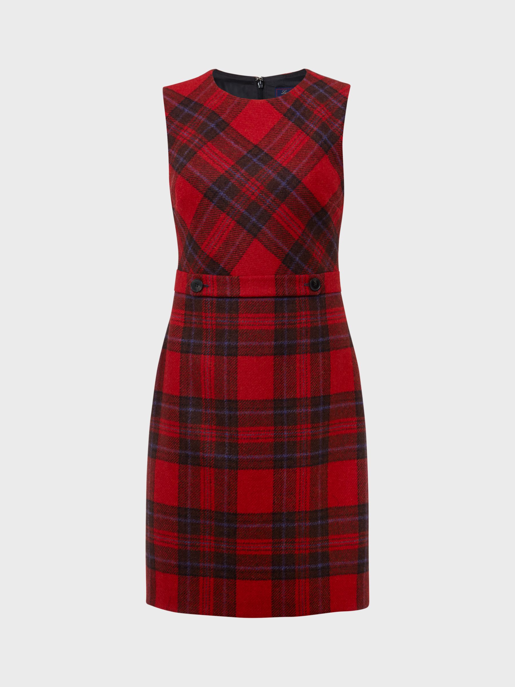 Buy Hobbs Melanie British Tweed A Line Dress, Black/Red Online at johnlewis.com