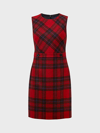 Hobbs Melanie British Tweed A Line Dress, Black/Red