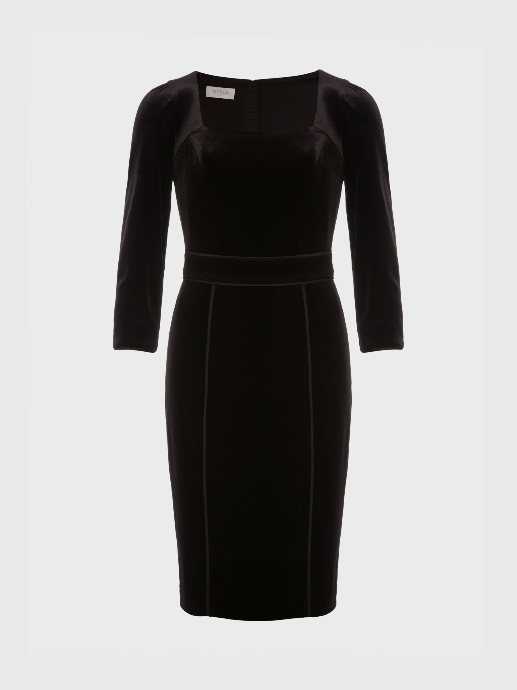Hobbs Josie Velvet Mini Dress, Black at John Lewis & Partners
