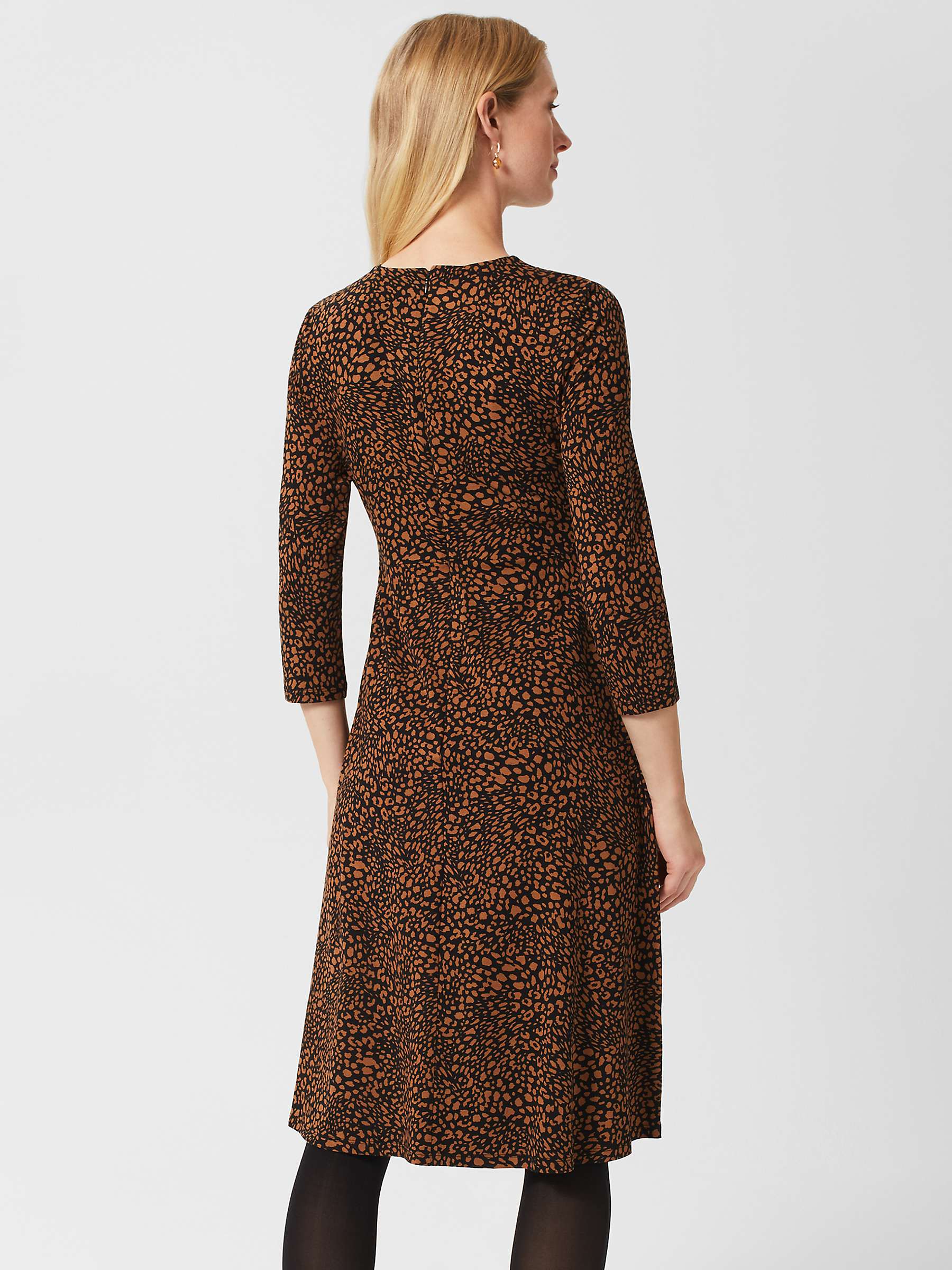 Buy Hobbs Anital Animal Knee Length Dress, Black/Multi Online at johnlewis.com
