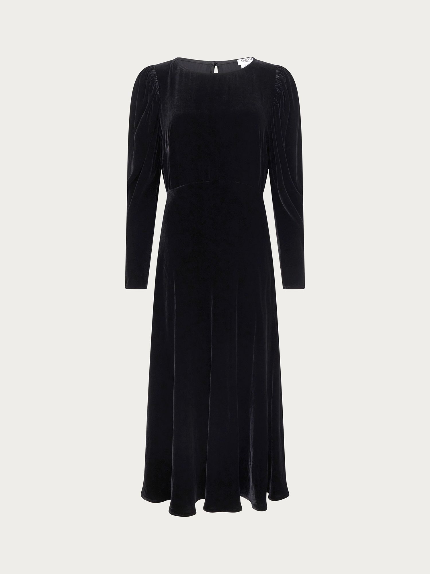 Ghost Rosaleen Velvet Dress, Black at John Lewis & Partners