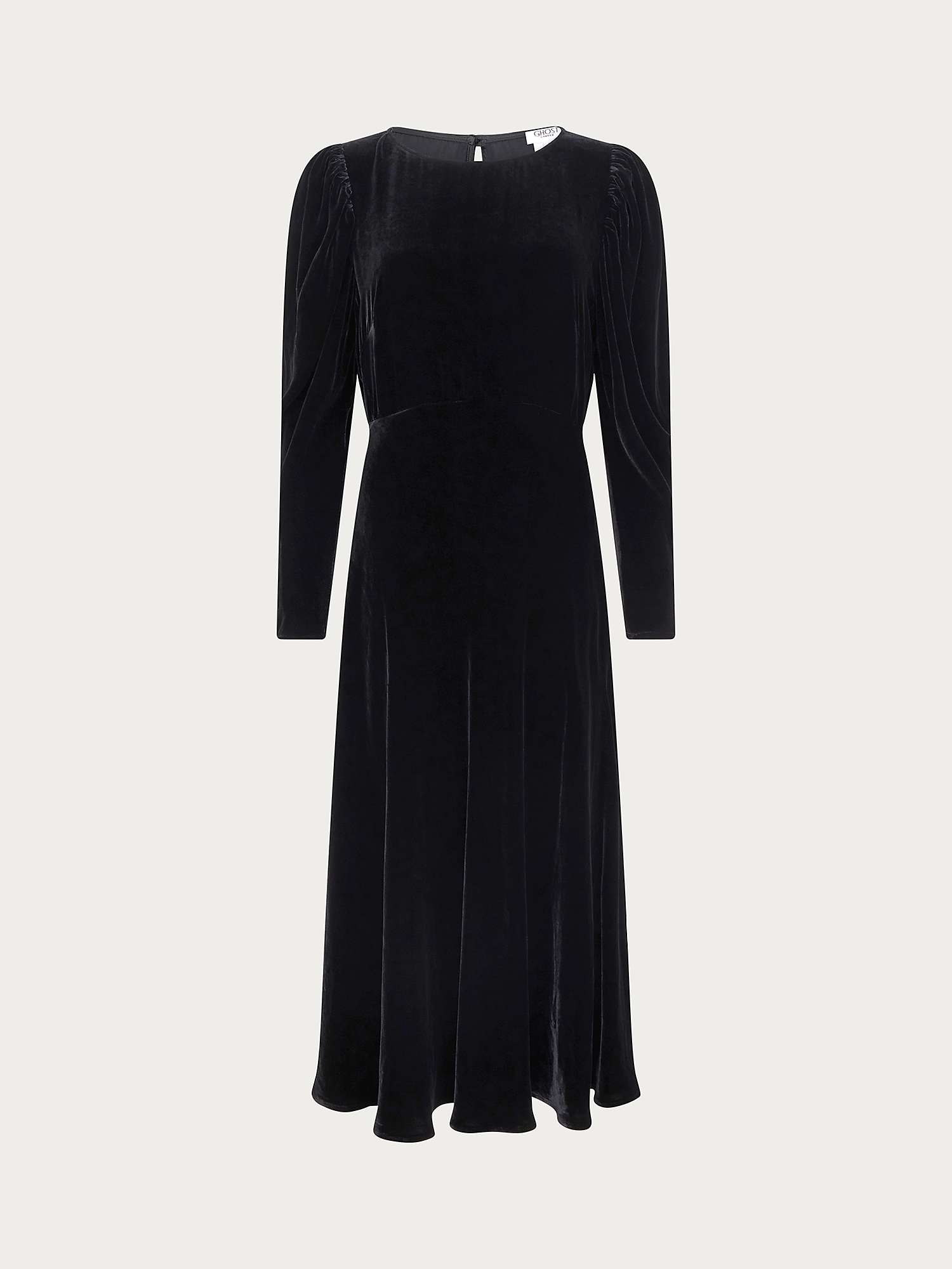 Buy Ghost Rosaleen Velvet Dress, Black Online at johnlewis.com