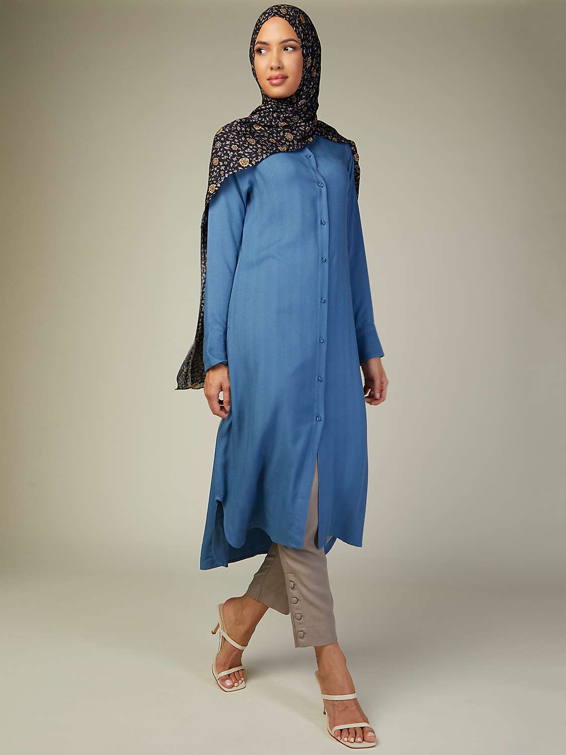 Buy Aab Kaftan Shift Dress, Blue Online at johnlewis.com