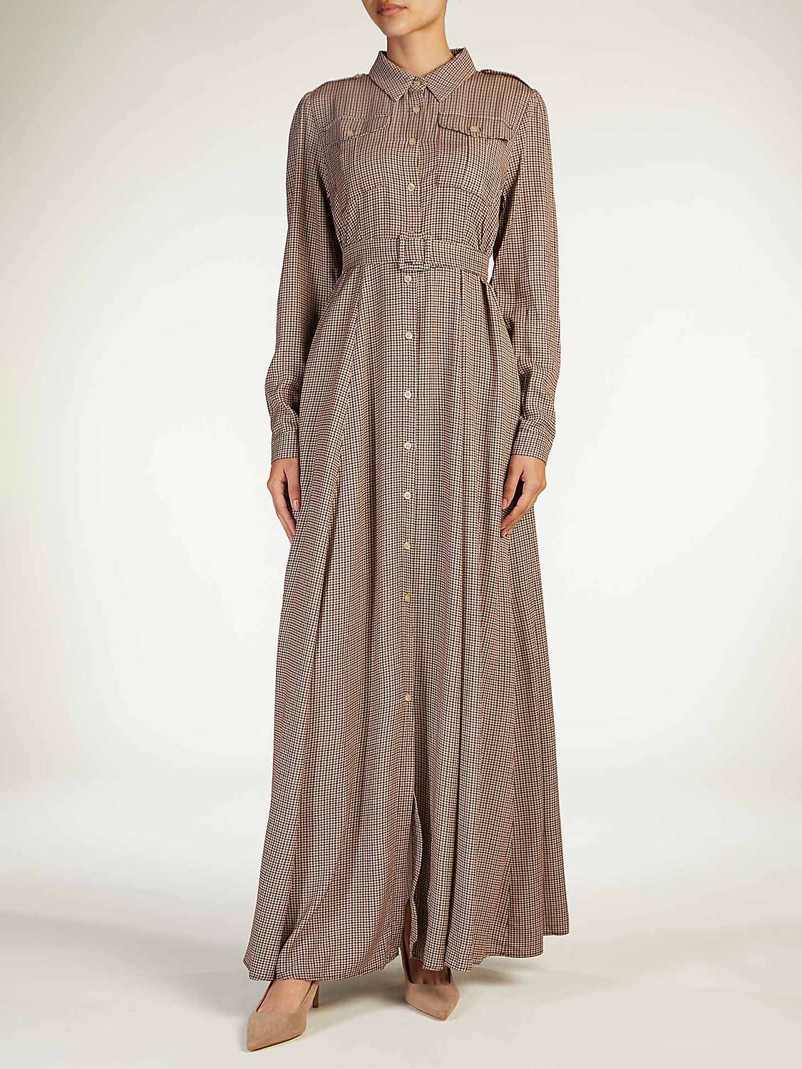 Buy Aab Utility Houndstooth Check Maxi Dress, Multi Online at johnlewis.com