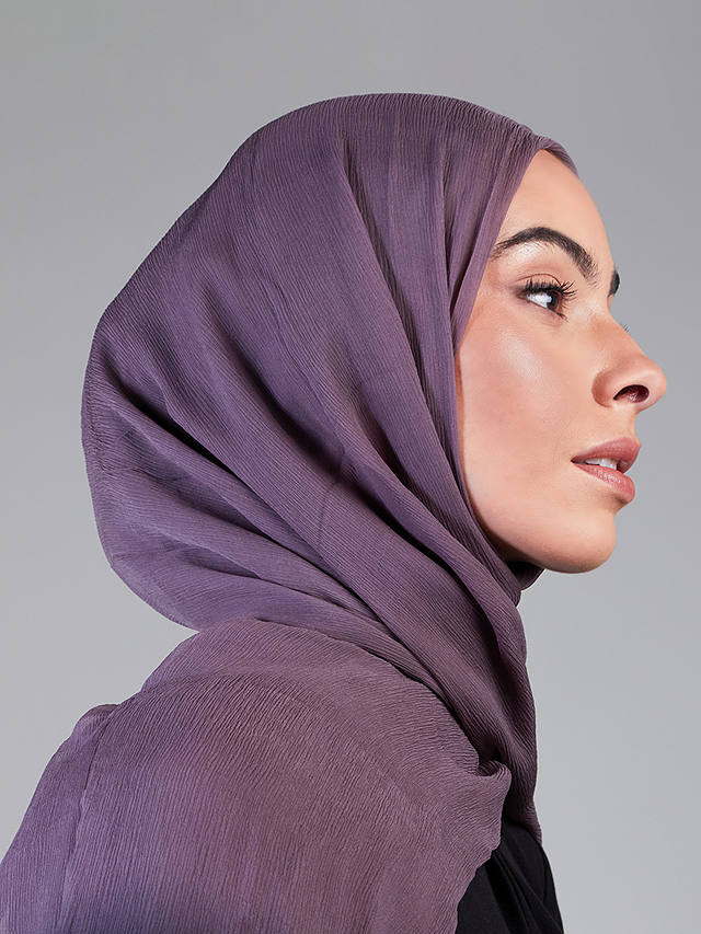 Aab Silk Chiffon Ombre Hijab, Midnight Mauve 