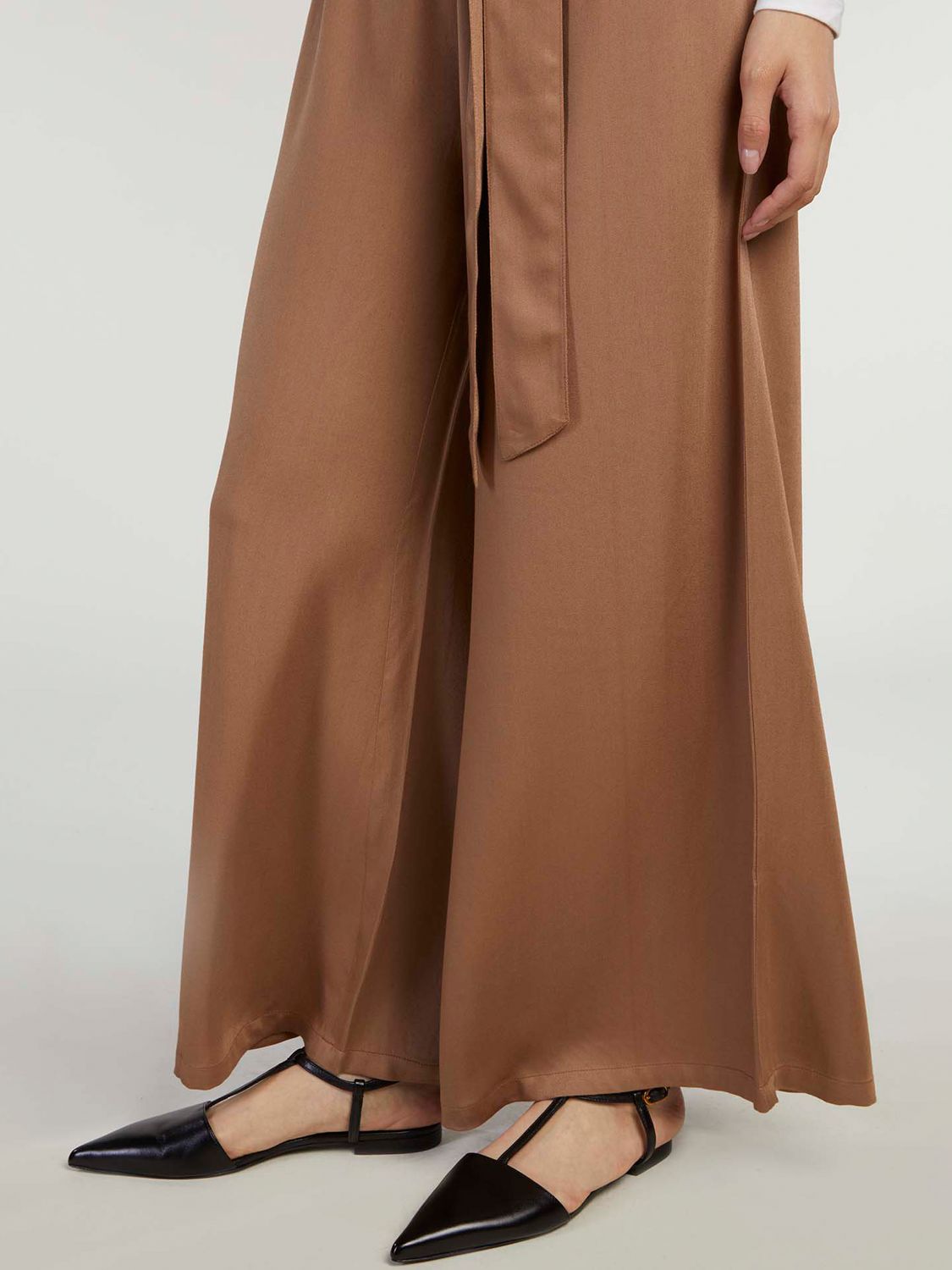 Aab Twill Flare Trousers, Camel at John Lewis & Partners