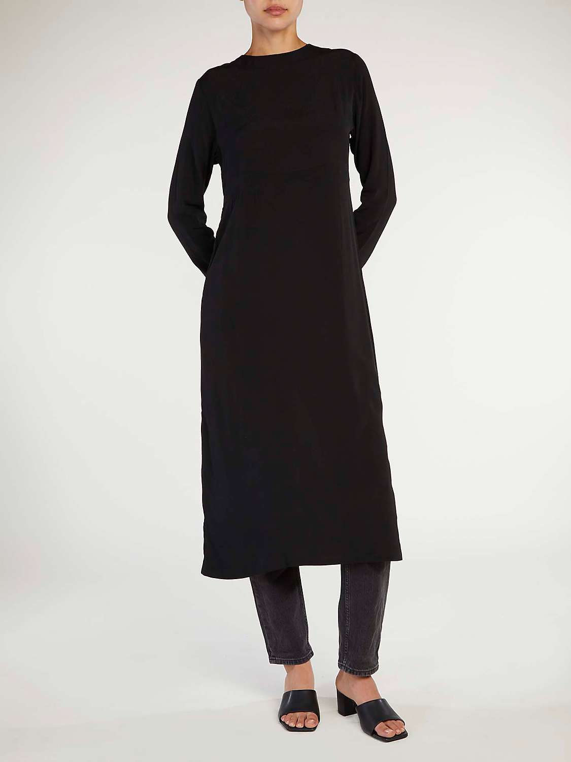 Buy Aab Side Zip Midi Dress, Black Online at johnlewis.com