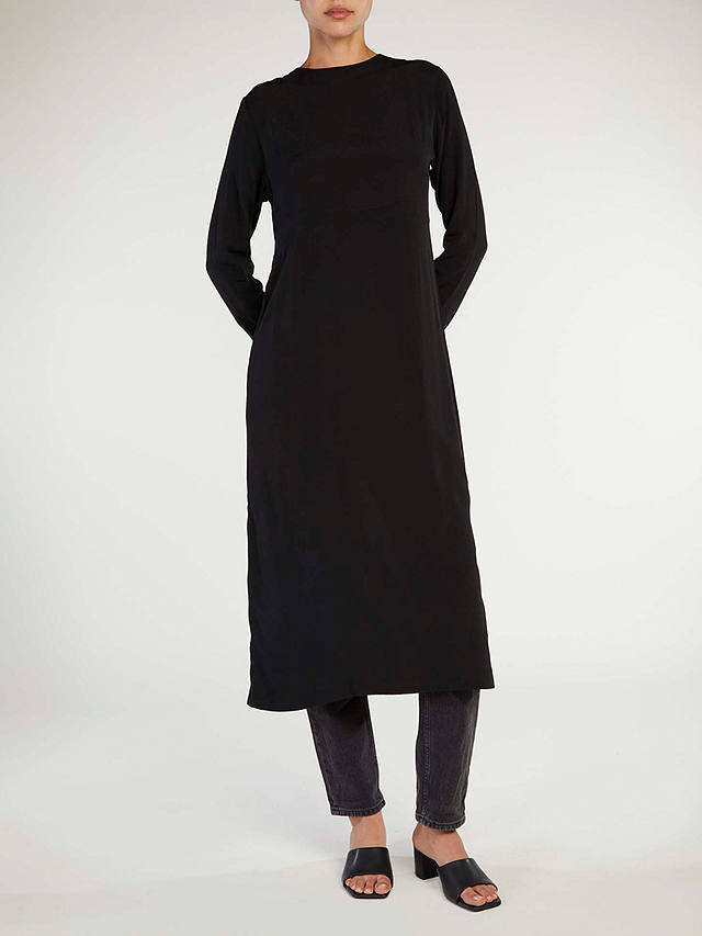 Aab Side Zip Midi Dress, Black