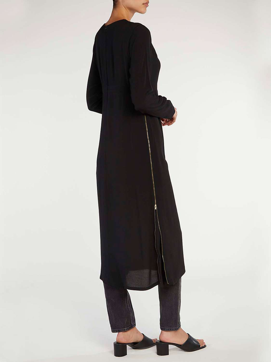 Buy Aab Side Zip Midi Dress, Black Online at johnlewis.com