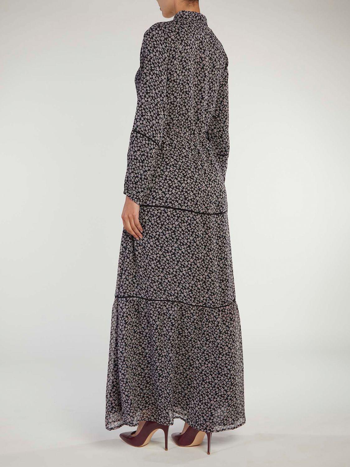 Buy Aab Floral Tiered Shirt Maxi Dress, Black/Multi Online at johnlewis.com