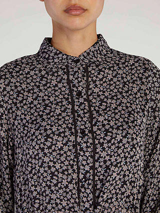 Aab Floral Tiered Shirt Maxi Dress, Black/Multi