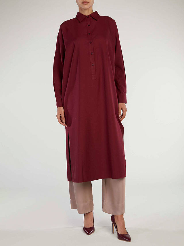 Aab Loose Fit Shirt Dress, Red