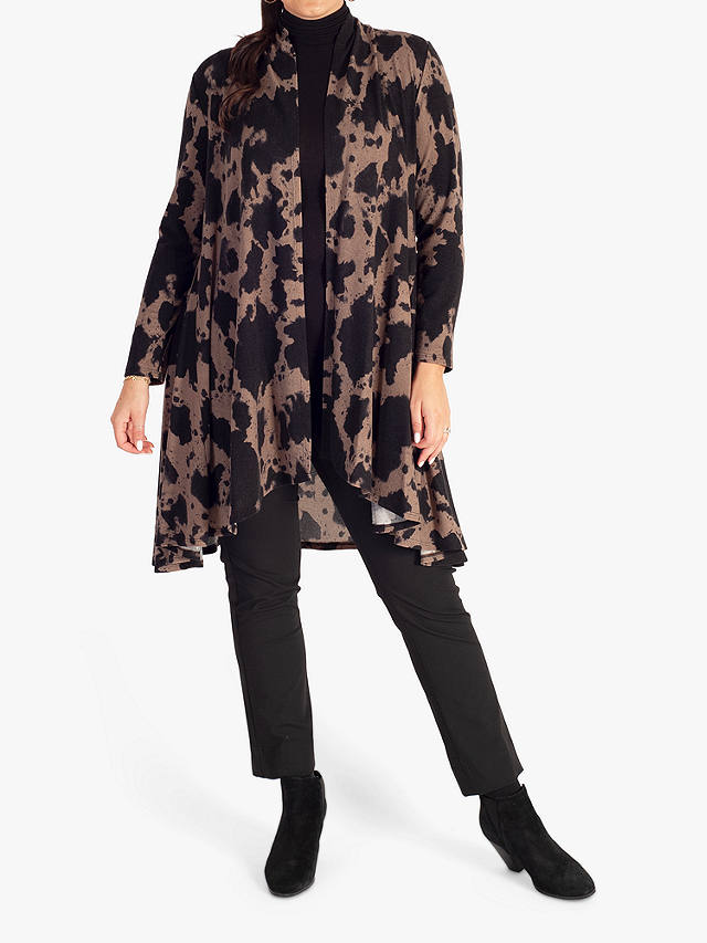 chesca Abstract Print Longline Jersey Cardigan