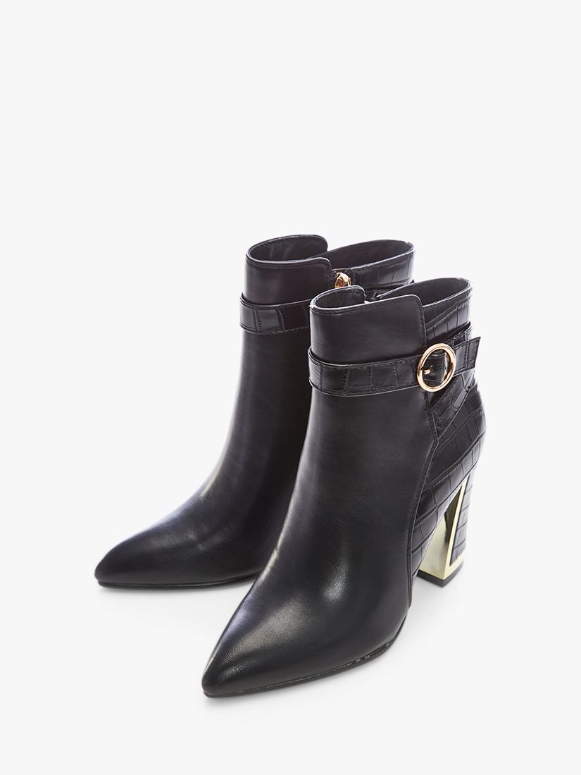 Buy Moda in Pelle Kirsten Leather Croc Ankle Boots, Black Online at johnlewis.com
