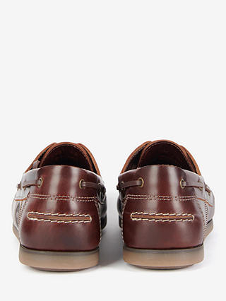 Barbour Wake Leather Boat Shoes, Mahogany