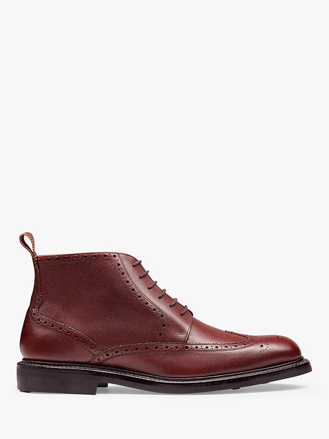Charles Tyrwhitt Leather Lace Up Brogue Boots, Chestnut at John Lewis ...
