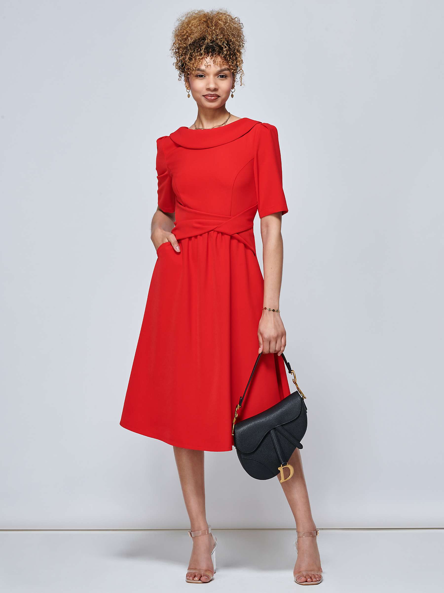 Buy Jolie Moi Beckie Fold Neck Dress Online at johnlewis.com